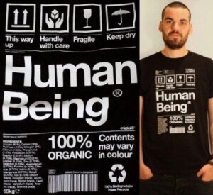 Human being styled clothes label