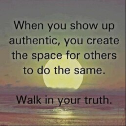 Image of sunset with quote. Walk in your truth.