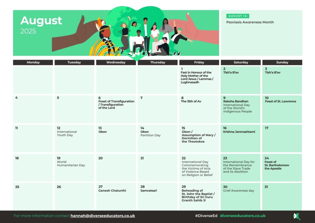 DEI Calendar August 2025